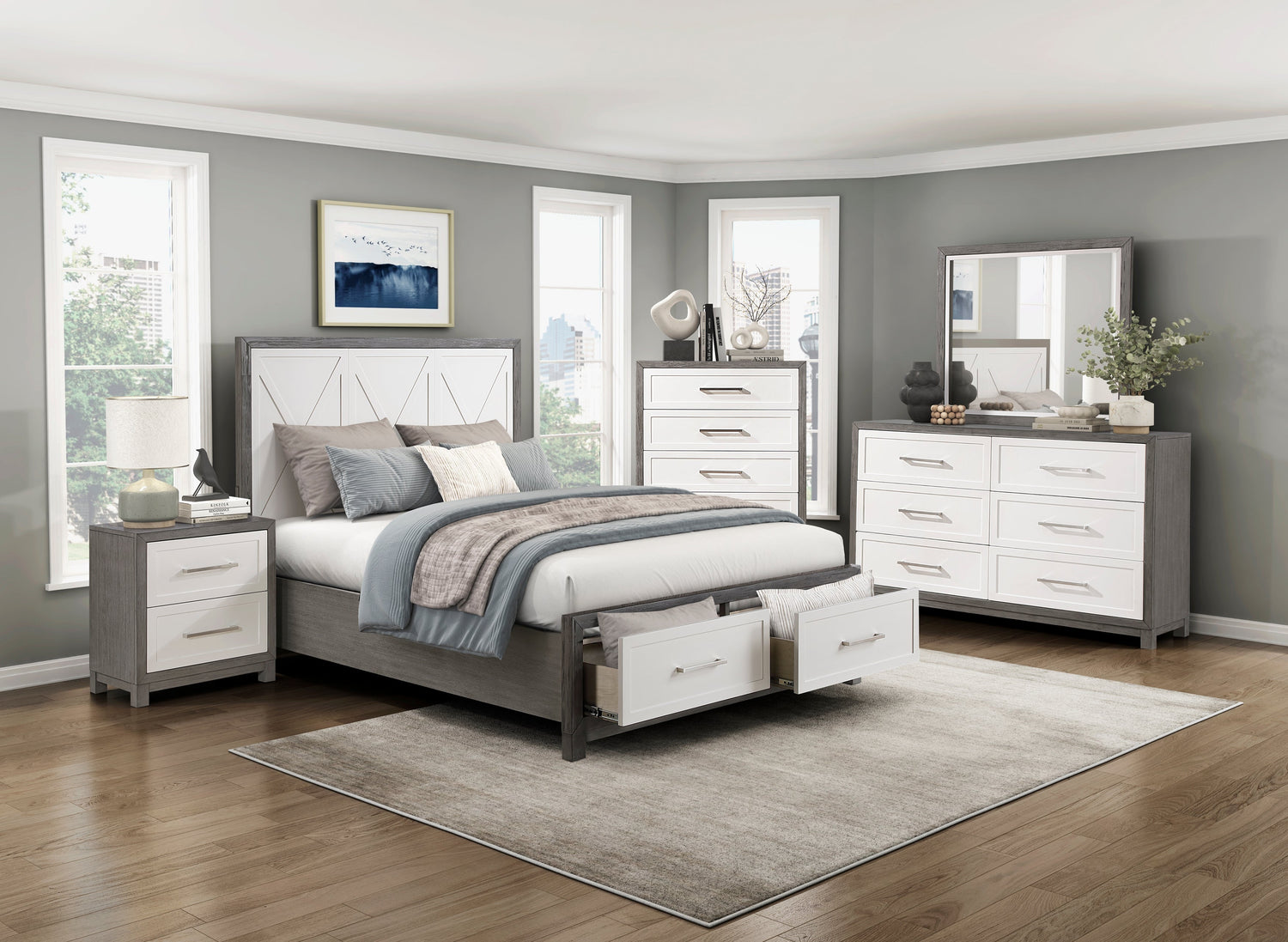 Rowan Two-tone Storage Platform Bedroom Set from Homelegance - Luna Furniture