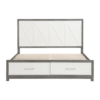 1366K-1EK* (3) Eastern King Platform Bed with Footboard Storage - 1366K-1EK*