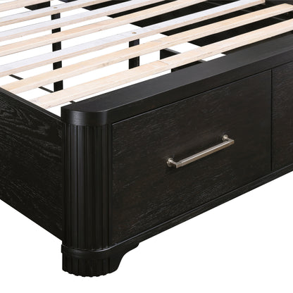 1381-1* (3) Queen Platform Bed with Footboard Storage - 1381-1*