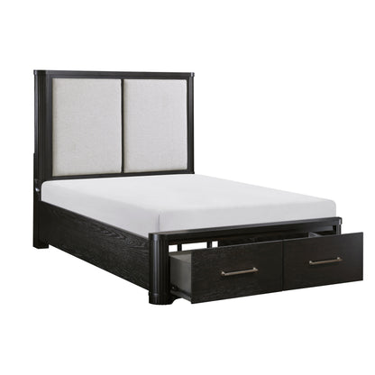 1381-1* (3) Queen Platform Bed with Footboard Storage - 1381-1*