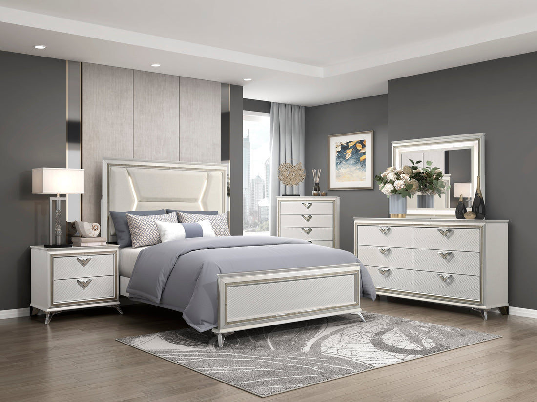 Audra White Panel Bedroom Set from Homelegance - Luna Furniture