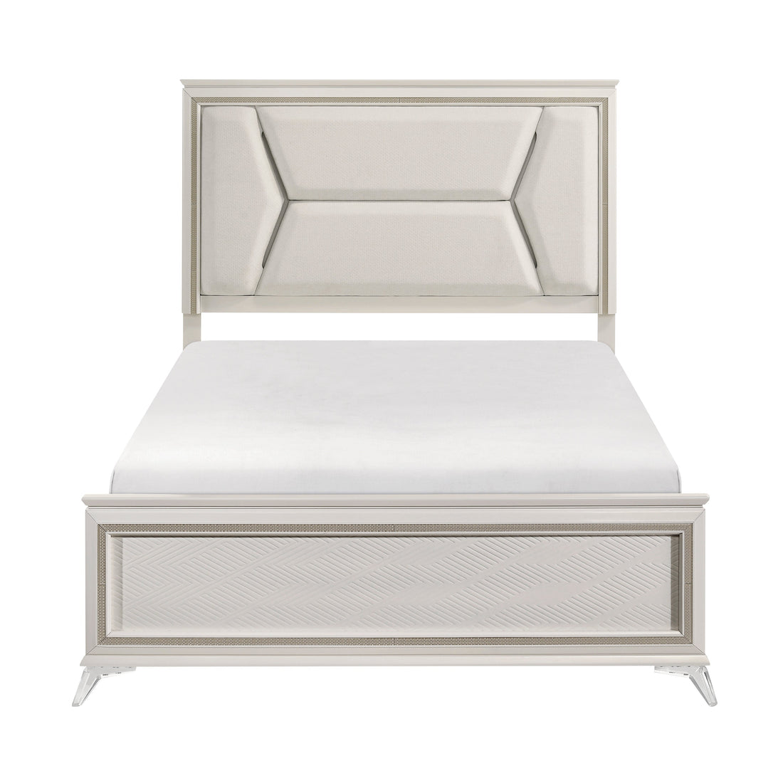 Audra White King Panel Bed from Homelegance - Luna Furniture