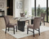 Vega Black/Brown Faux Marble Dining Set from Crown Mark - Luna Furniture