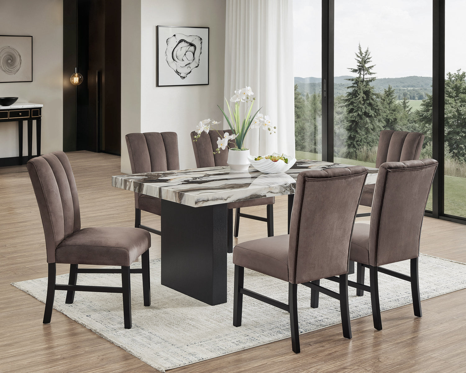 Vega Black/Brown Side Chair, Set of 2 from Crown Mark - Luna Furniture