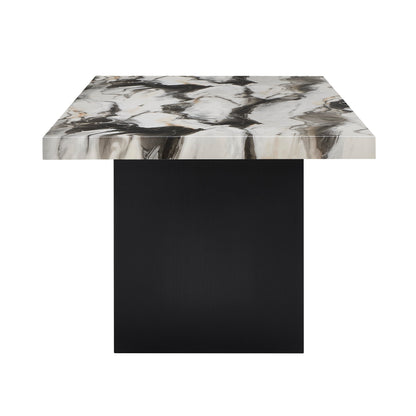 Vega Black/Brown Faux Marble Dining Set from Crown Mark - Luna Furniture