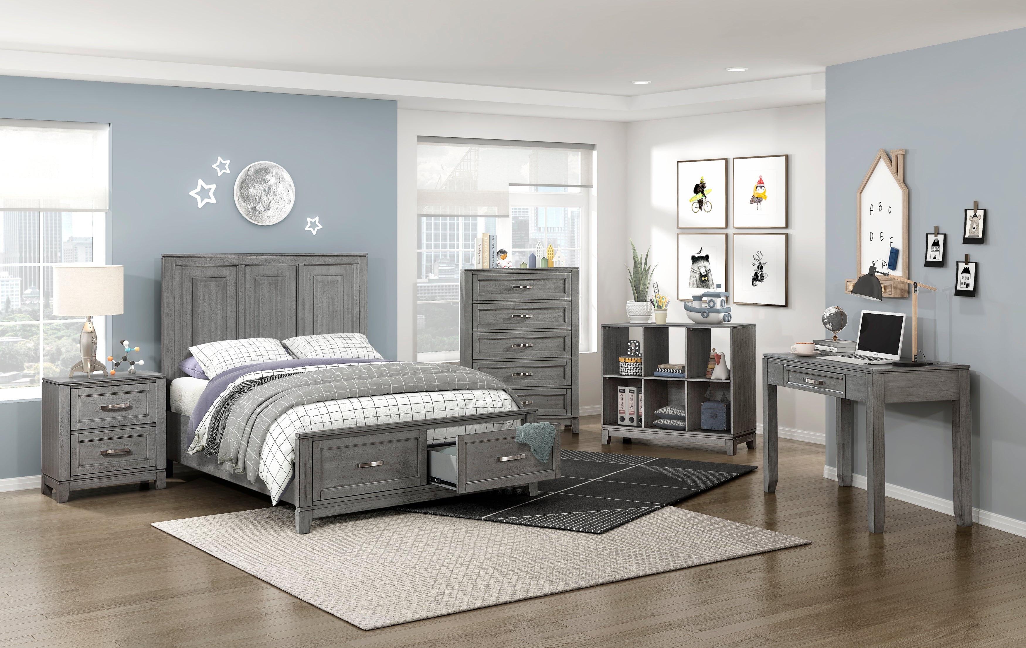 1450F-1* (3) Full Platform Bed with Footboard Storage - 1450F-1*