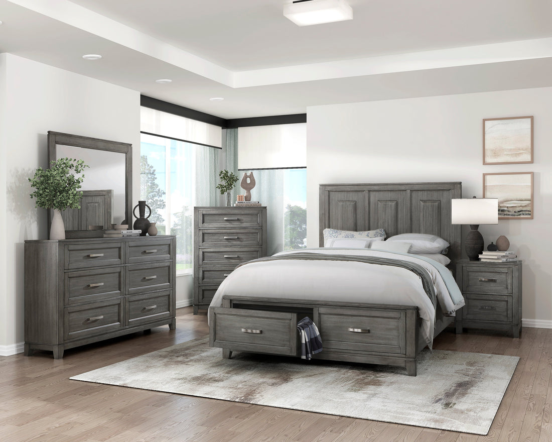 Garretson Gray King Storage Platform Bed from Homelegance - Luna Furniture