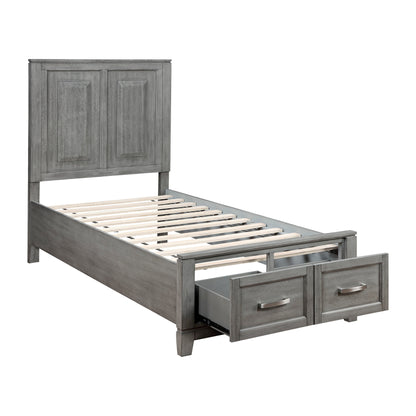 Garretson Gray Twin Storage Platform Bed from Homelegance - Luna Furniture