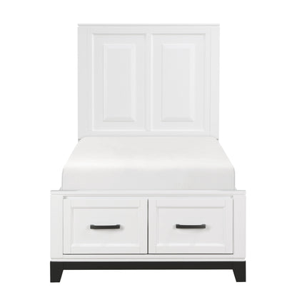 Garretson White Twin Storage Platform Bed from Homelegance - Luna Furniture