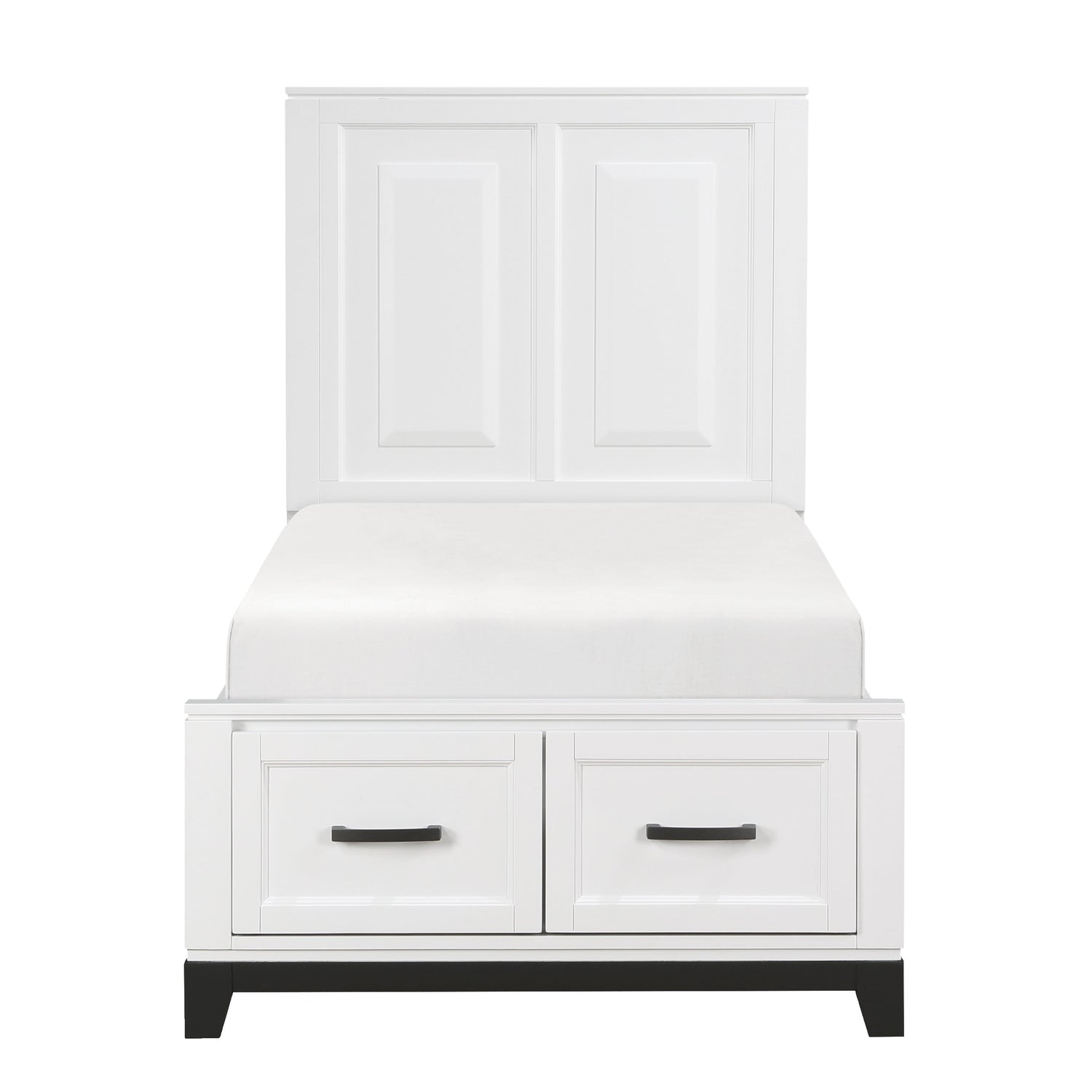 1450WHT-1*4 4-Piece Youth Bedroom Set (Twin Bed, Nightstand, Dresser, Mirror) from Homelegance - Luna Furniture