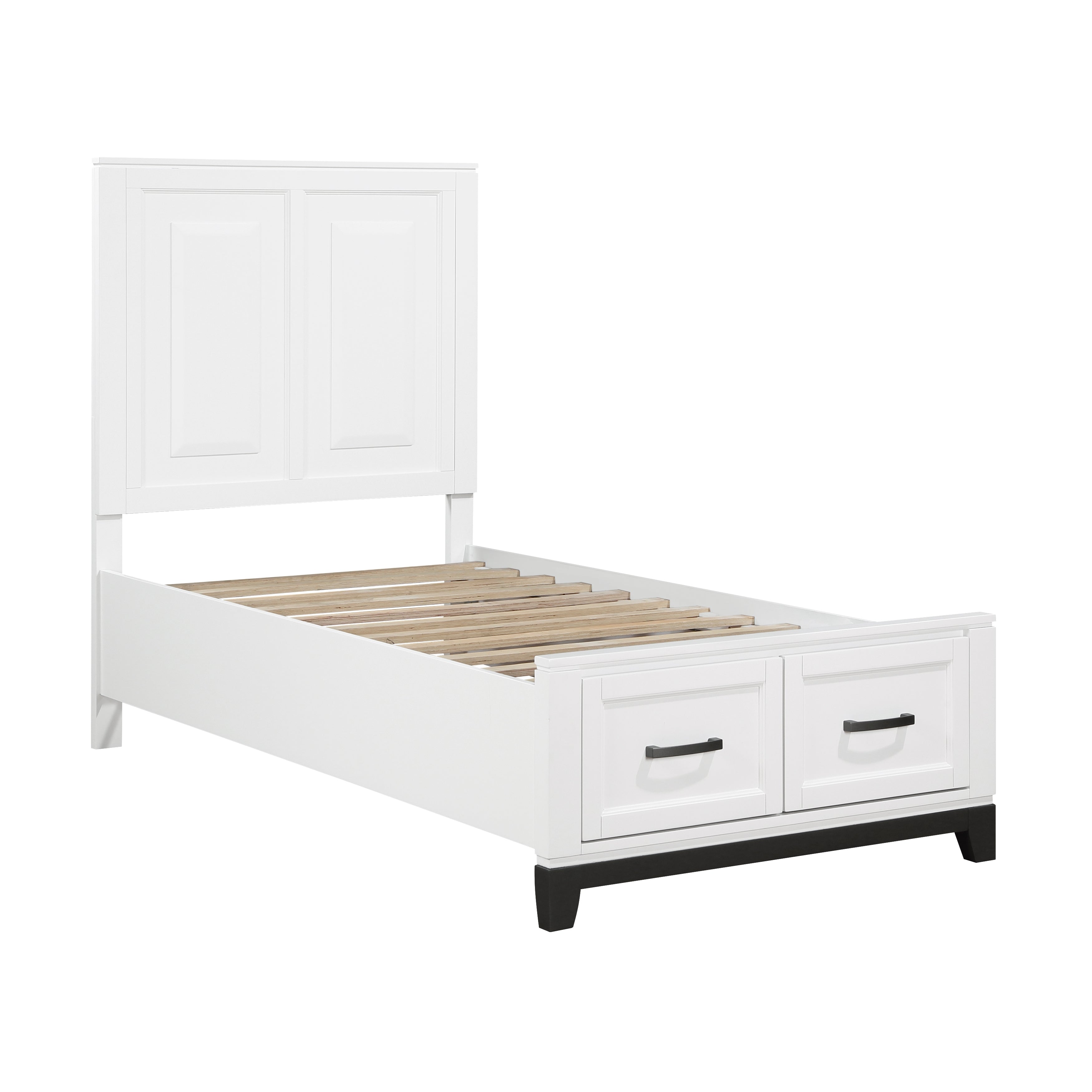 1450WHT-1*4 4-Piece Youth Bedroom Set (Twin Bed, Nightstand, Dresser, Mirror) from Homelegance - Luna Furniture