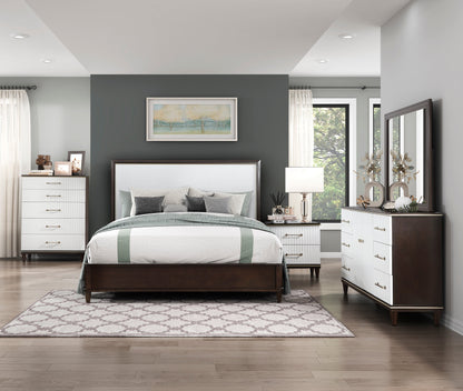 Niles White/Cherry Queen Panel Bed from Homelegance - Luna Furniture
