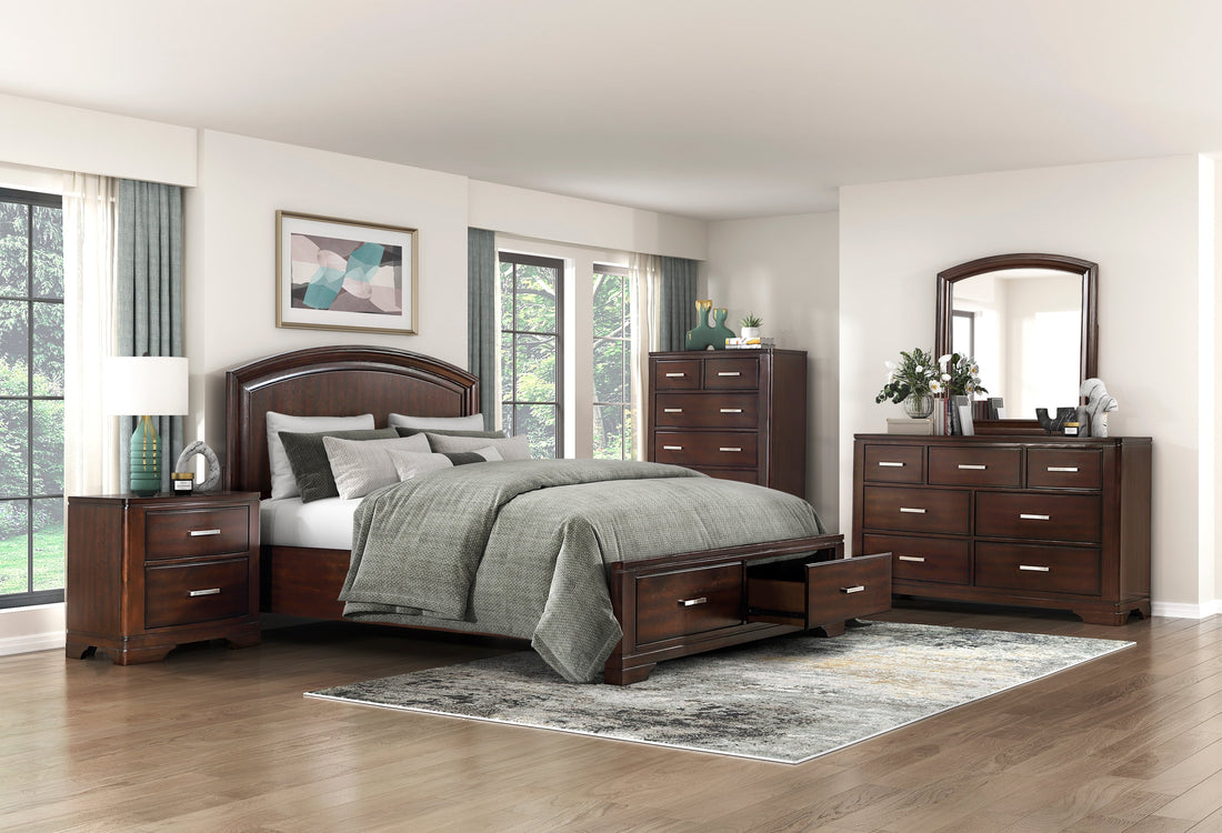 Hudson Cherry Storage Platform Bedroom Set from Homelegance - Luna Furniture