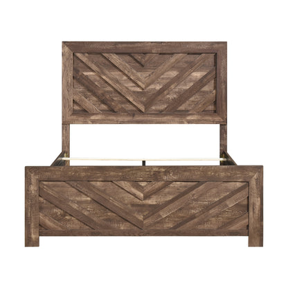 Corbin Brown V-Pattern Full Panel Bed from Homelegance - Luna Furniture