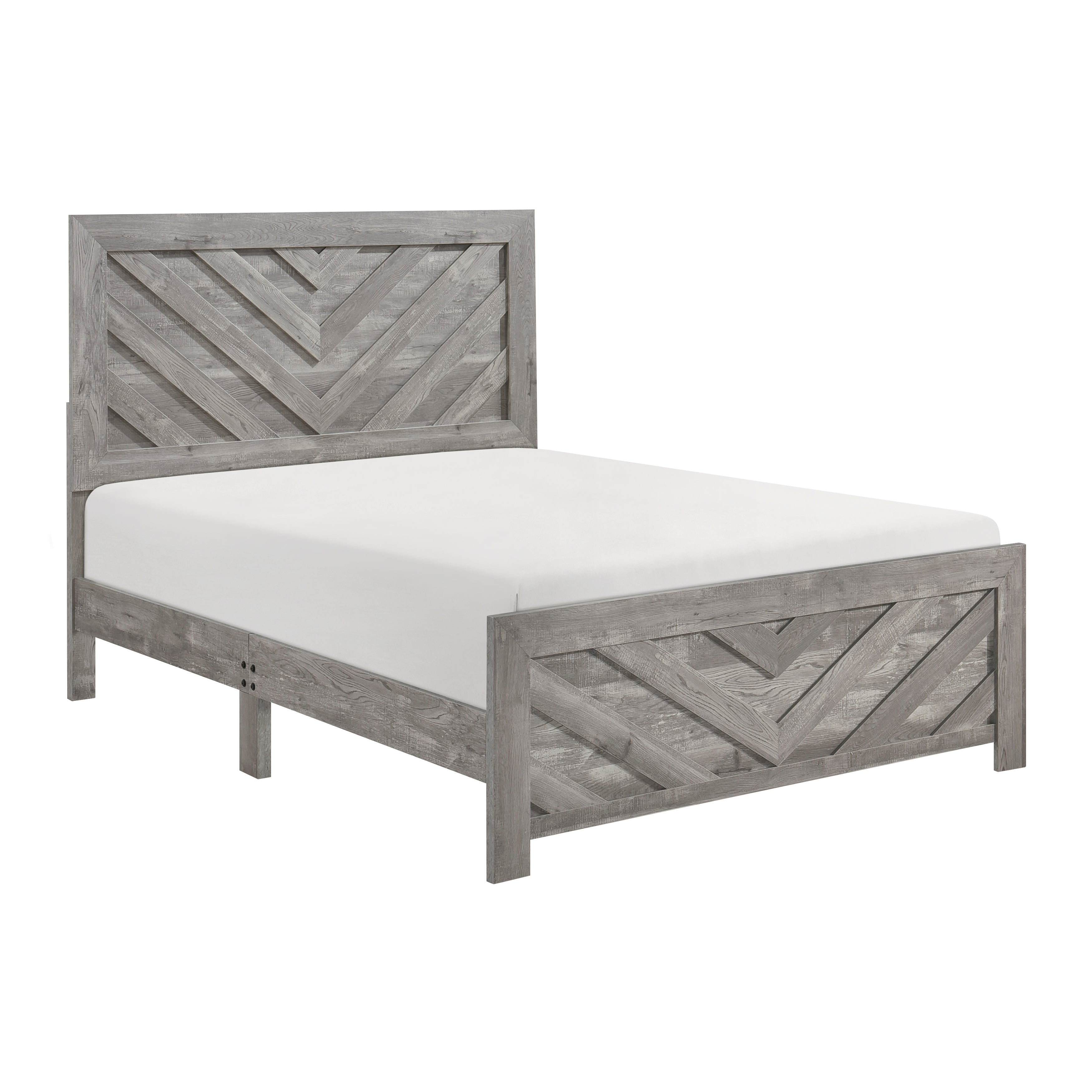 Corbin Gray V-Pattern Full Panel Bed from Homelegance - Luna Furniture