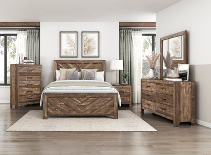 Corbin Brown V-Pattern Panel Bedroom Set from Homelegance - Luna Furniture