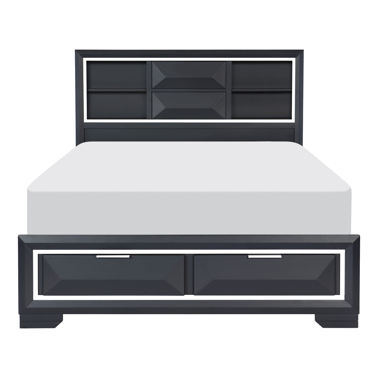 Rosemont Midnight Blue King Storage Platform Bed from Homelegance - Luna Furniture