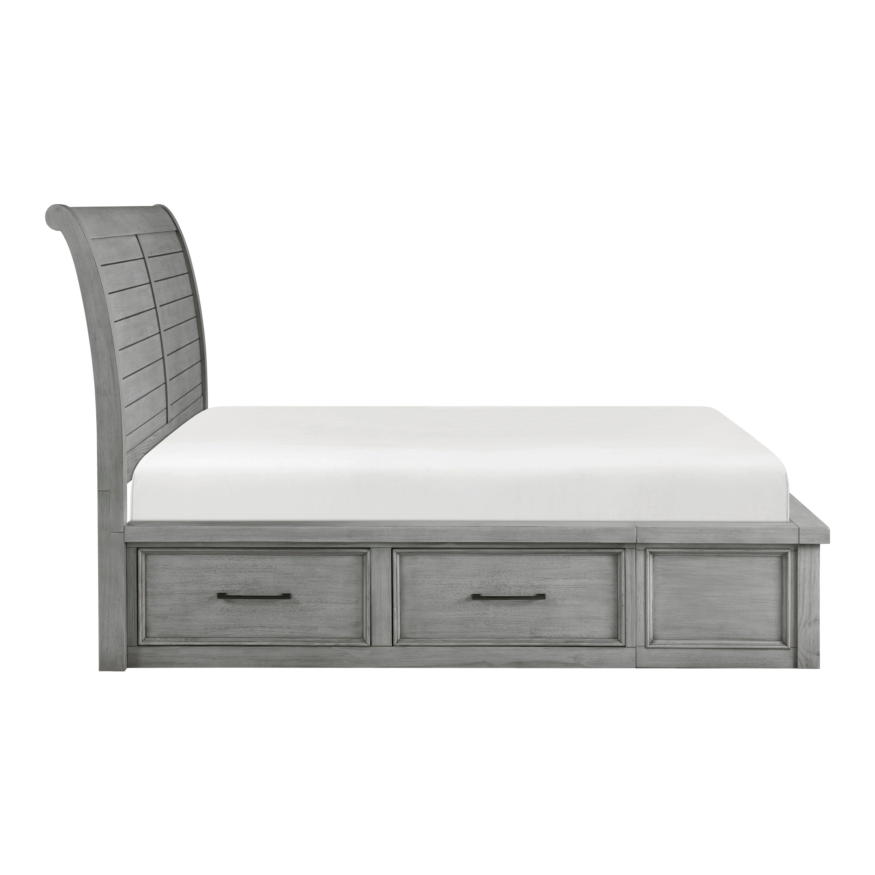 1559DG-1* (4) Queen Platform Bed with Footboard Storage - 1559DG-1*
