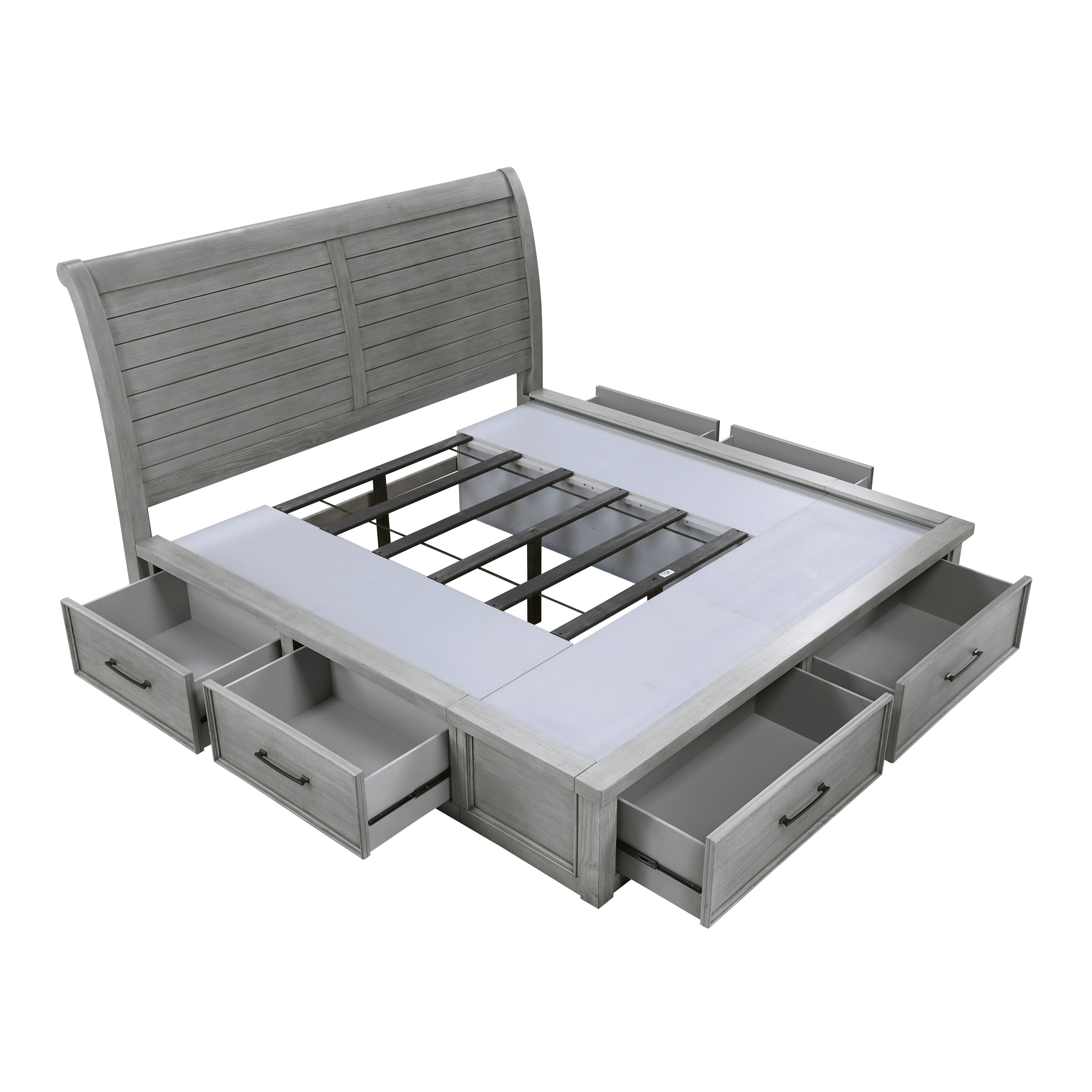 1559DGK-1EK* (4) Eastern King Platform Bed with Footboard Storage - 1559DGK-1EK*