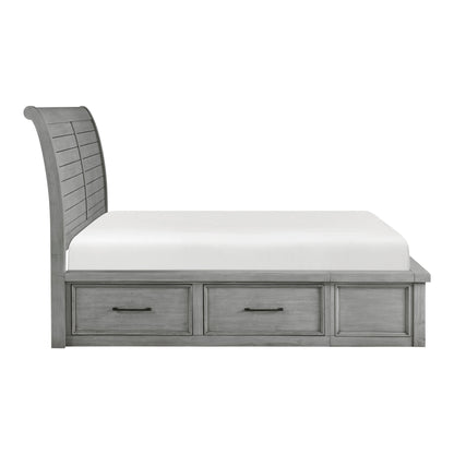 Logandale Antique Gray Sleigh Storage Platform Bedroom Set from Homelegance - Luna Furniture