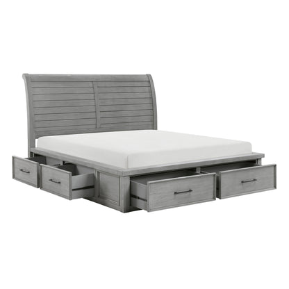 Logandale Antique Gray Sleigh Storage Platform Bedroom Set from Homelegance - Luna Furniture