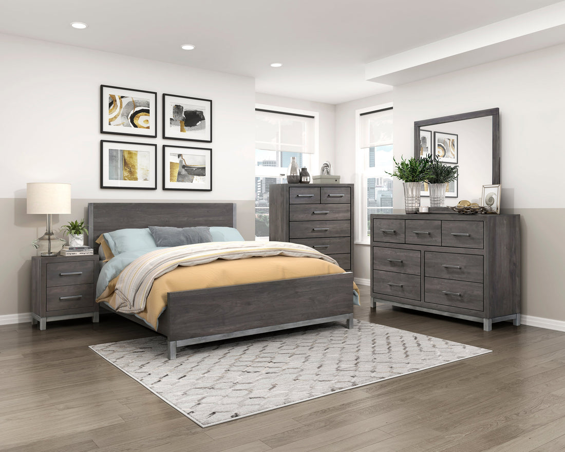 Zephyr Brownish Gray King Panel Bed from Homelegance - Luna Furniture