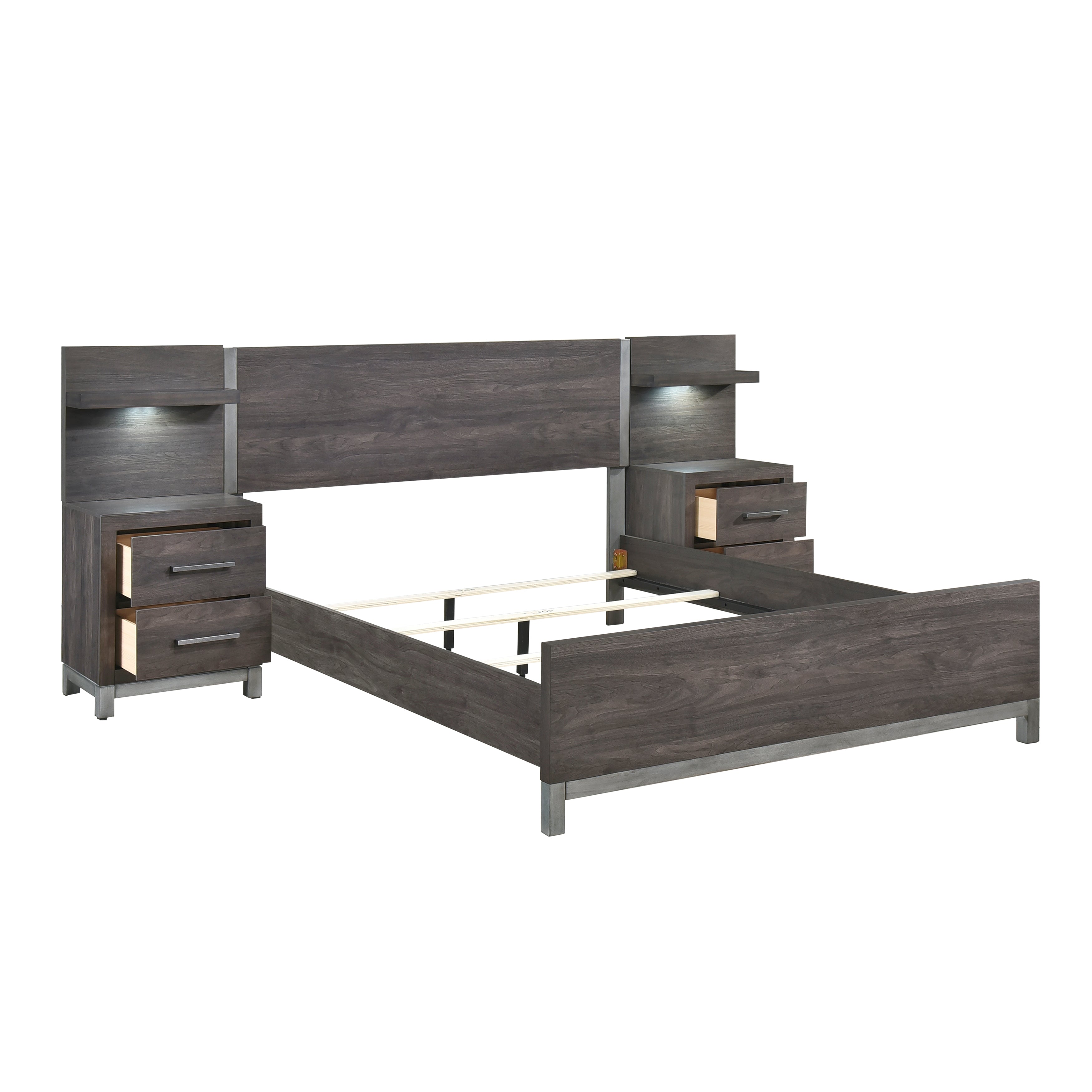 1577DGK-1EK*WB 5pc Set Eastern King Wall Bed (EK+2NS+2NS-P) - 1577DGK-1EK*WB