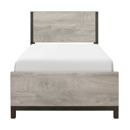 Zephyr Light Gray Twin Panel Bed from Homelegance - Luna Furniture