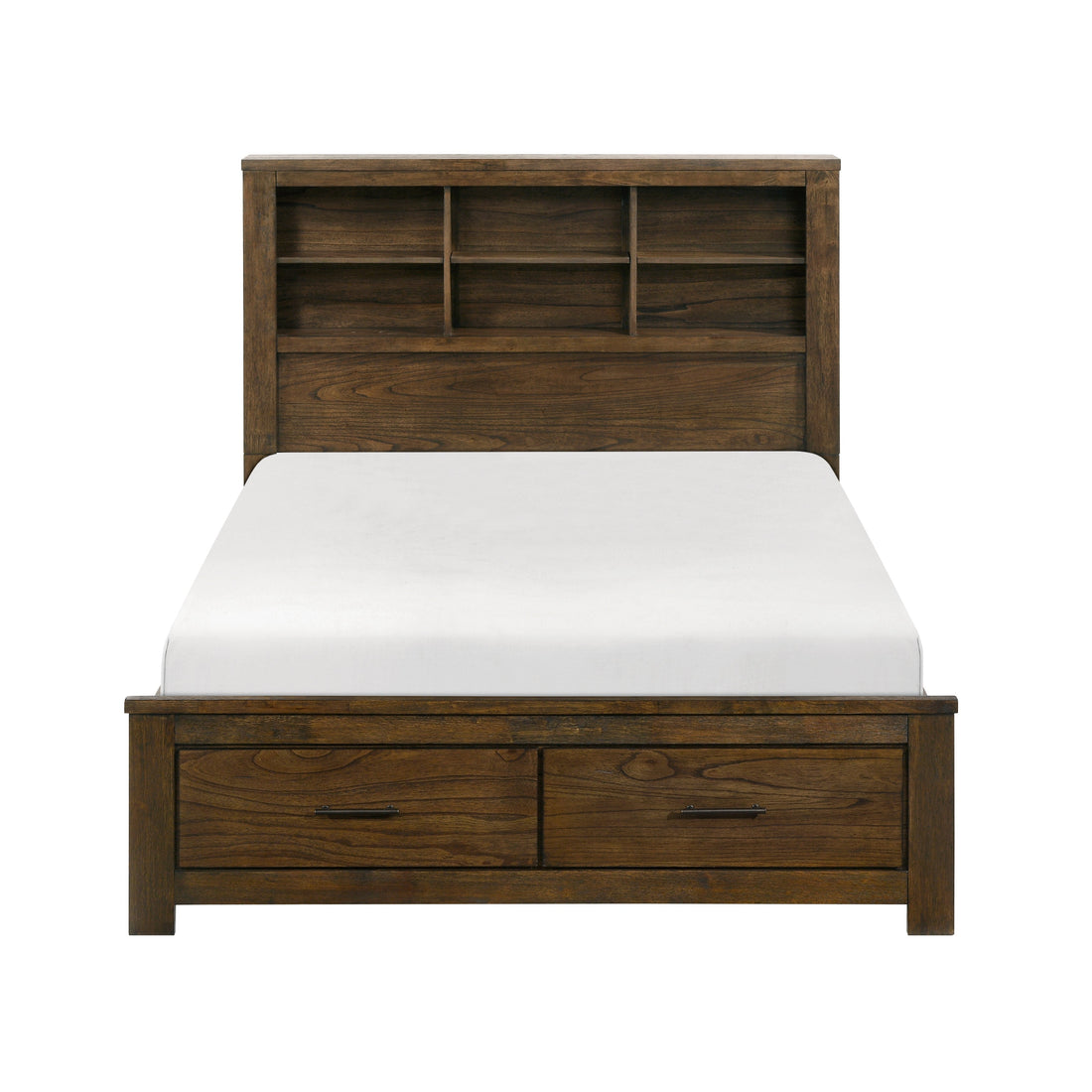 Sullivan Brown Queen Bookcase Storage Platform Bed from Homelegance - Luna Furniture