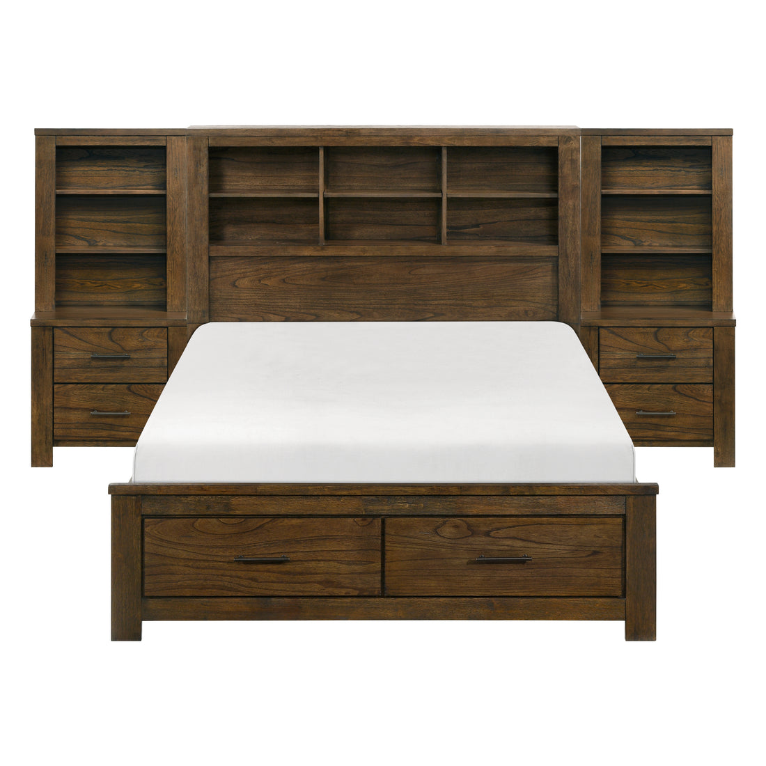 1592K-1EK*WB (5) 5pc Set Eastern King Wall Platform Bed (EKB+2NS+2NS-P) - 1592K-1EK*WB