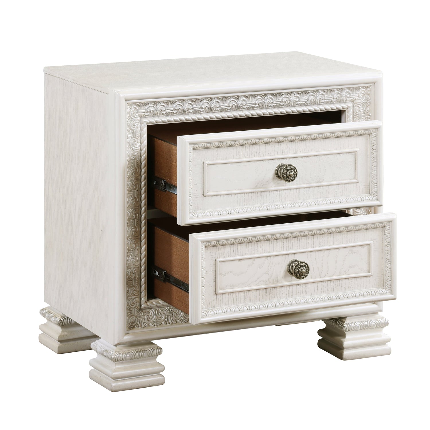 Theodora Pearl White Panel Bedroom Set from Homelegance - Luna Furniture
