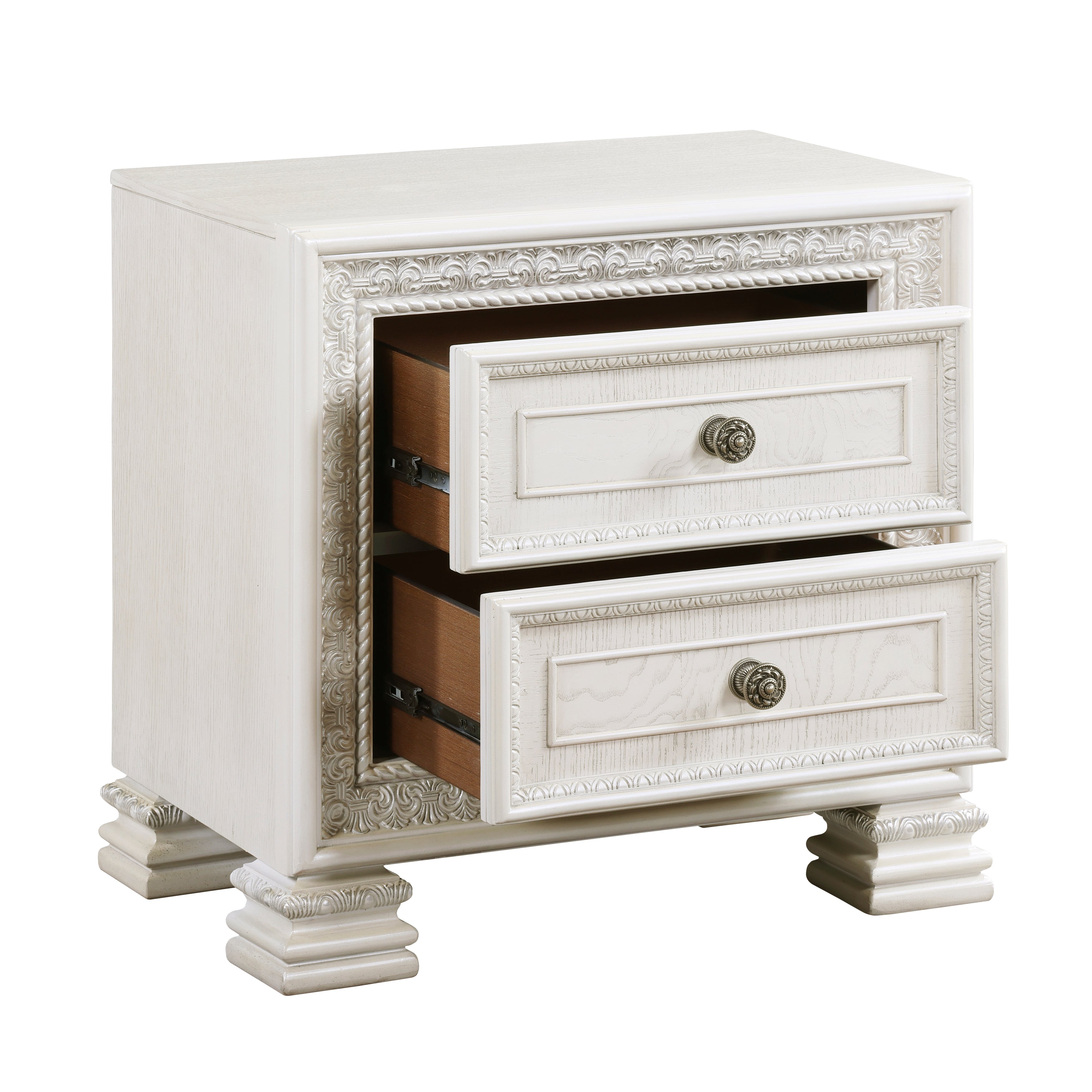 Theodora Pearl White Panel Bedroom Set from Homelegance - Luna Furniture