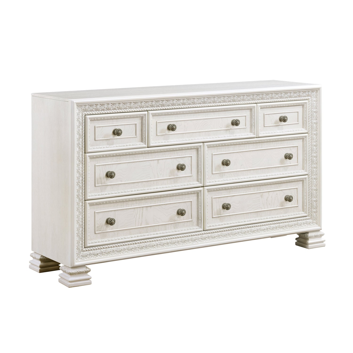 Theodora Pearl White Panel Bedroom Set from Homelegance - Luna Furniture
