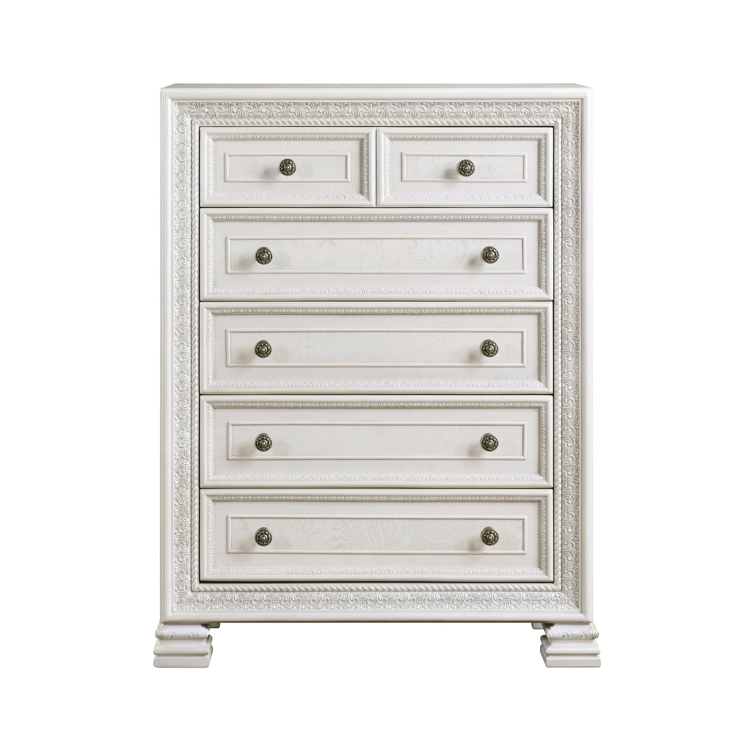 Theodora Pearl White Panel Bedroom Set from Homelegance - Luna Furniture