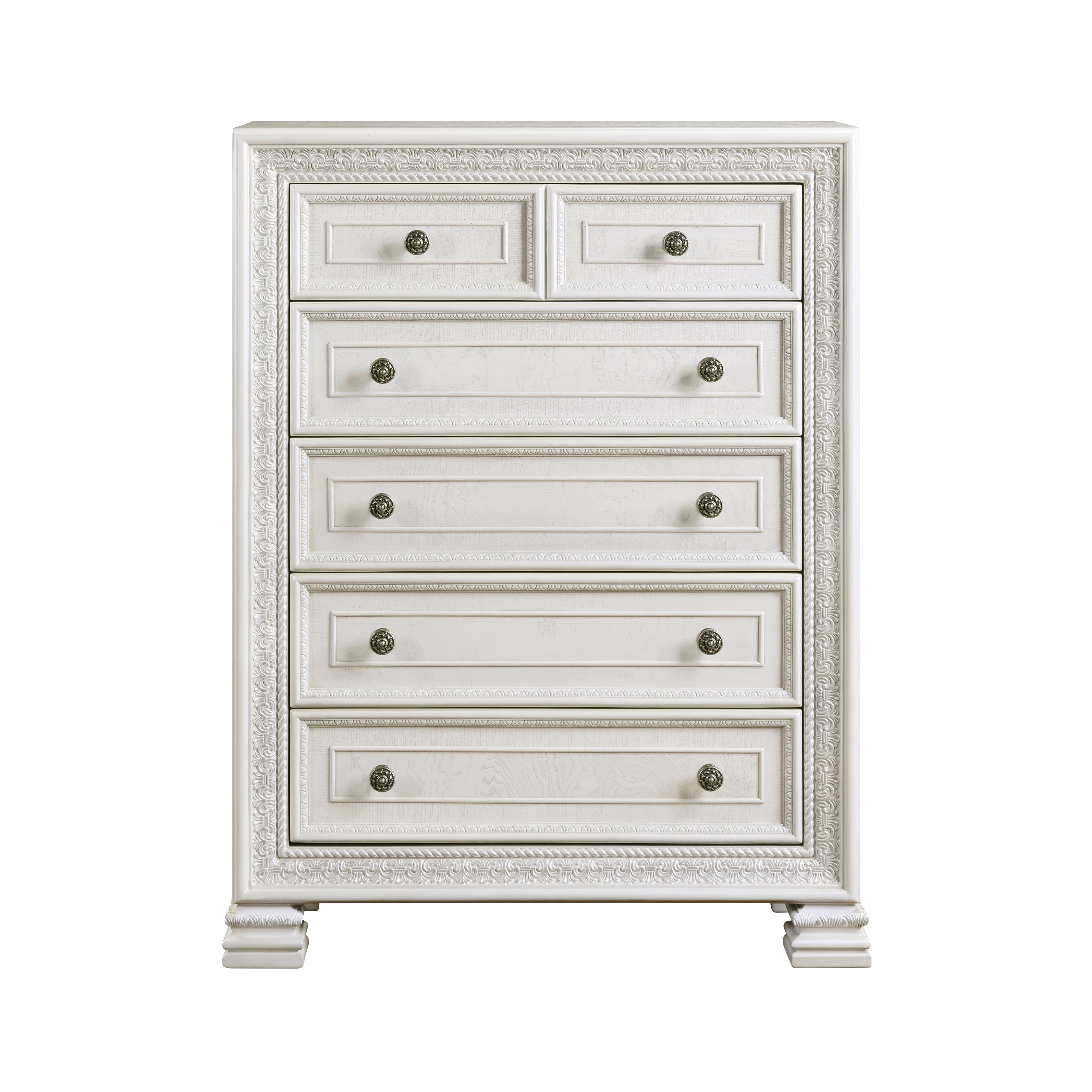 Theodora Pearl White Panel Bedroom Set from Homelegance - Luna Furniture