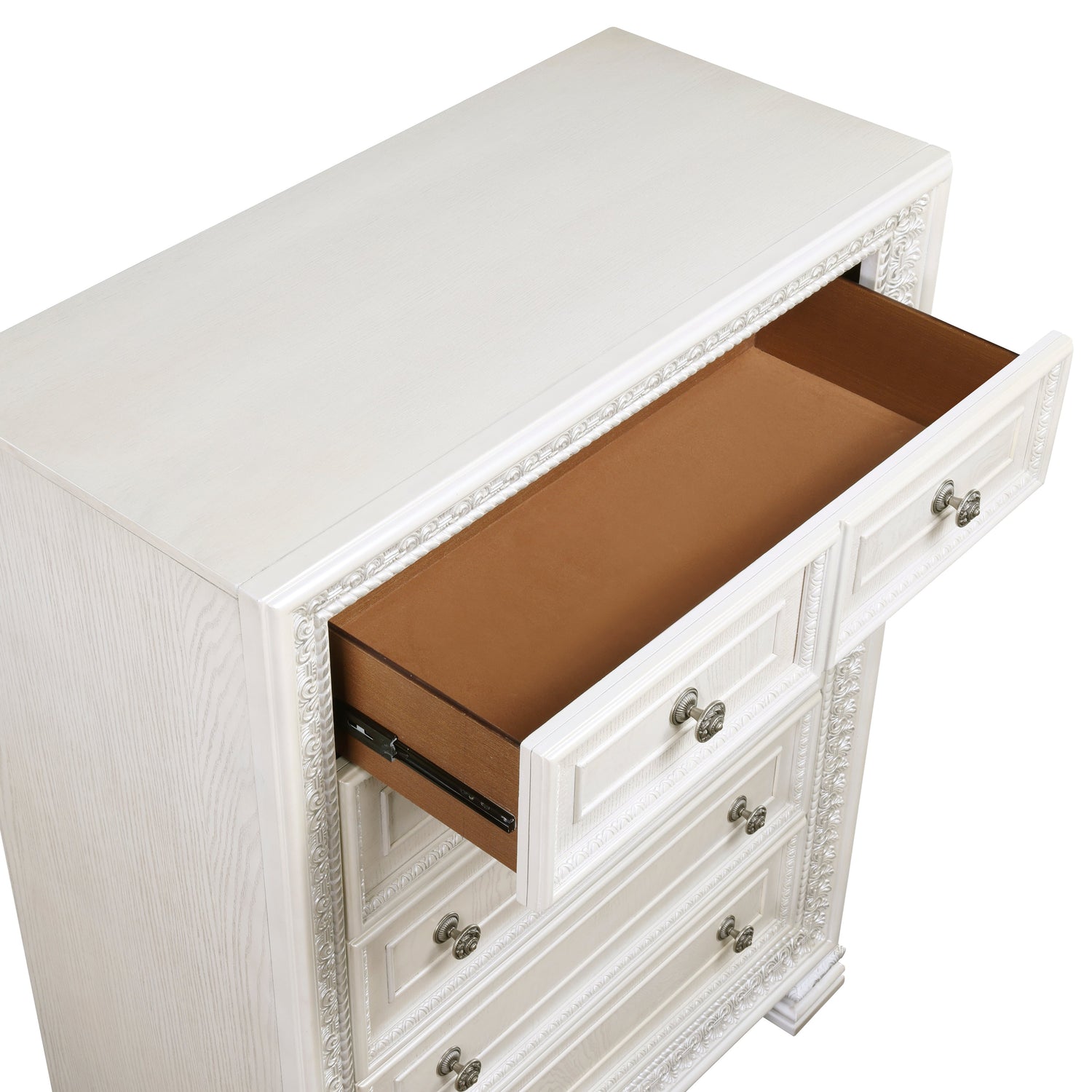 Theodora Pearl White Panel Bedroom Set from Homelegance - Luna Furniture