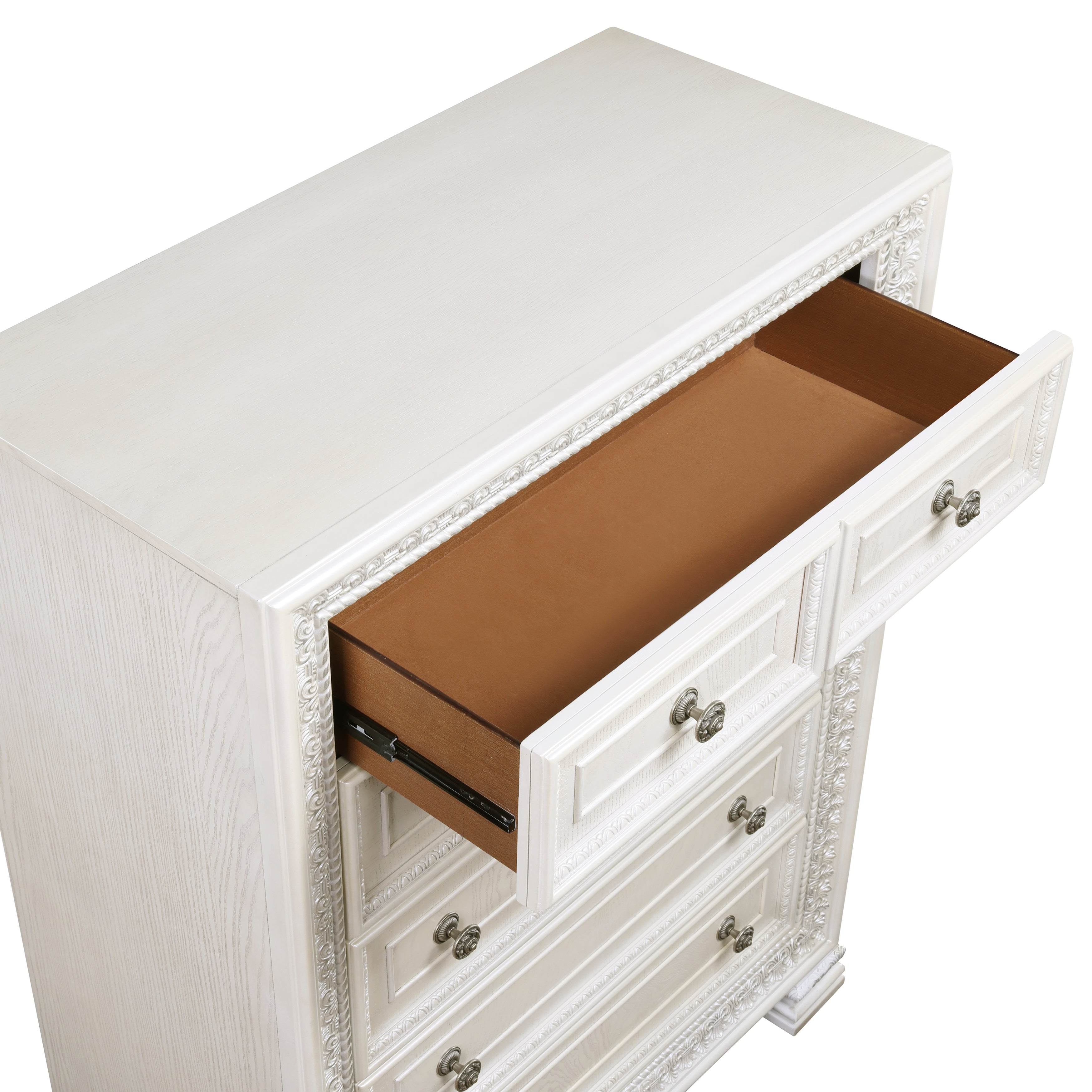 Theodora Pearl White Panel Bedroom Set from Homelegance - Luna Furniture