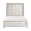 Theodora Pearl White King Panel Bed from Homelegance - Luna Furniture
