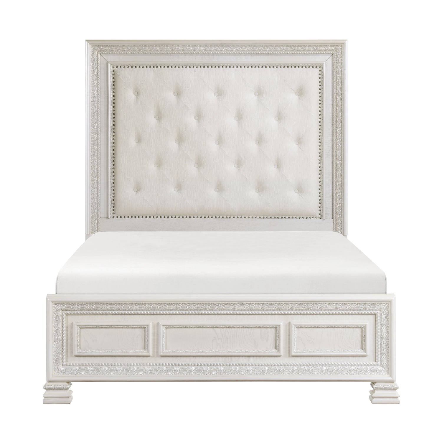 Theodora Pearl White Panel Bedroom Set from Homelegance - Luna Furniture