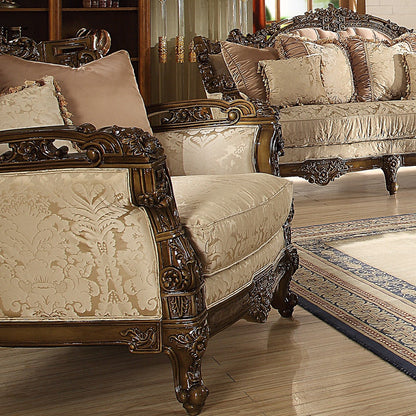 HD-1609 Metallic Antique Gold/Perfect Brown Chair