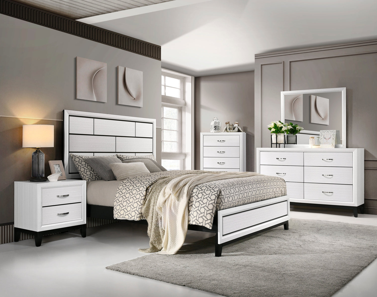 Davi White Panel Bedroom Set from Homelegance - Luna Furniture