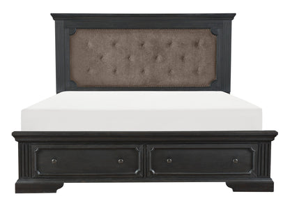 Bolingbrook Wire-Brushed Charcoal Storage Platform Bedroom Set from Homelegance - Luna Furniture