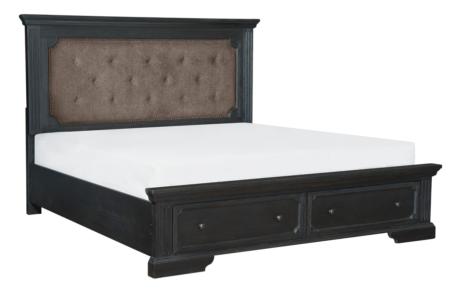 Bolingbrook Wire-Brushed Charcoal King Storage Platform Bed from Homelegance - Luna Furniture