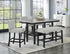 Marbel Black/Dove 5-Piece Faux Marble Counter Height Set from Crown Mark - Luna Furniture