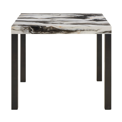 Vega Black/Brown Faux Marble Counter Height Set from Crown Mark - Luna Furniture