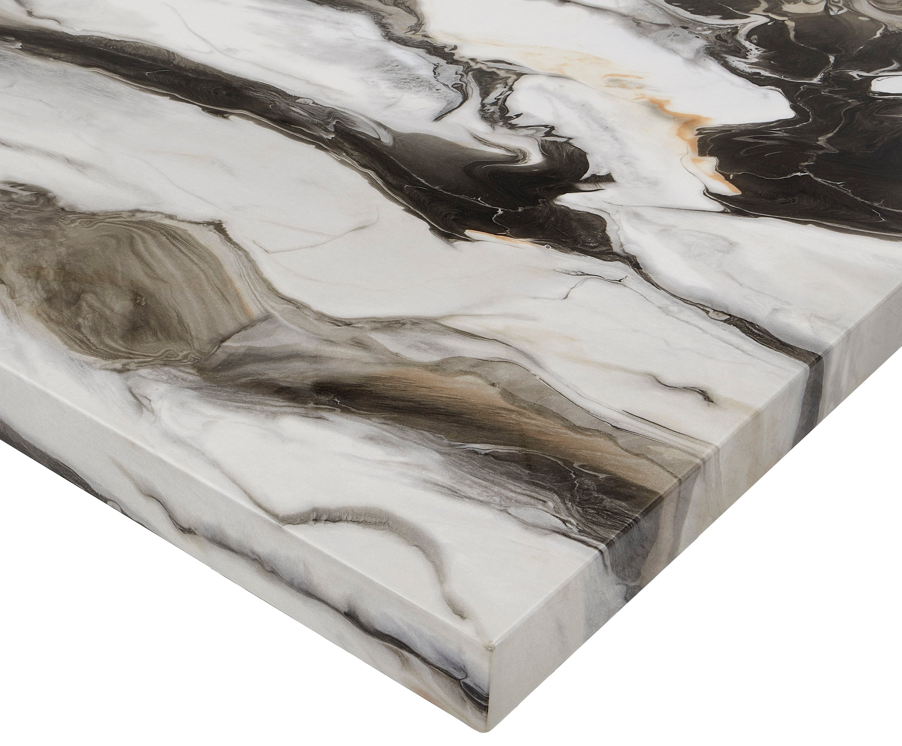 Vega Black/Brown Faux Marble Counter Height Set from Crown Mark - Luna Furniture