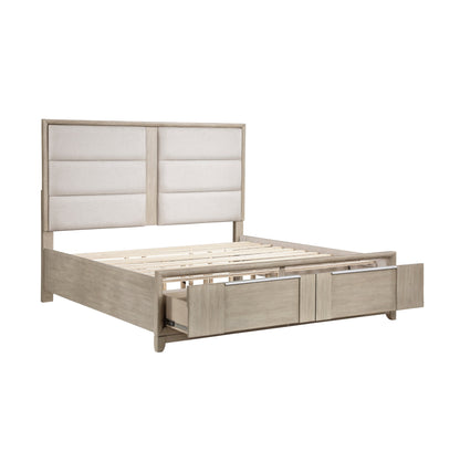 McKewen Light Gray King Storage Platform Bed from Homelegance - Luna Furniture