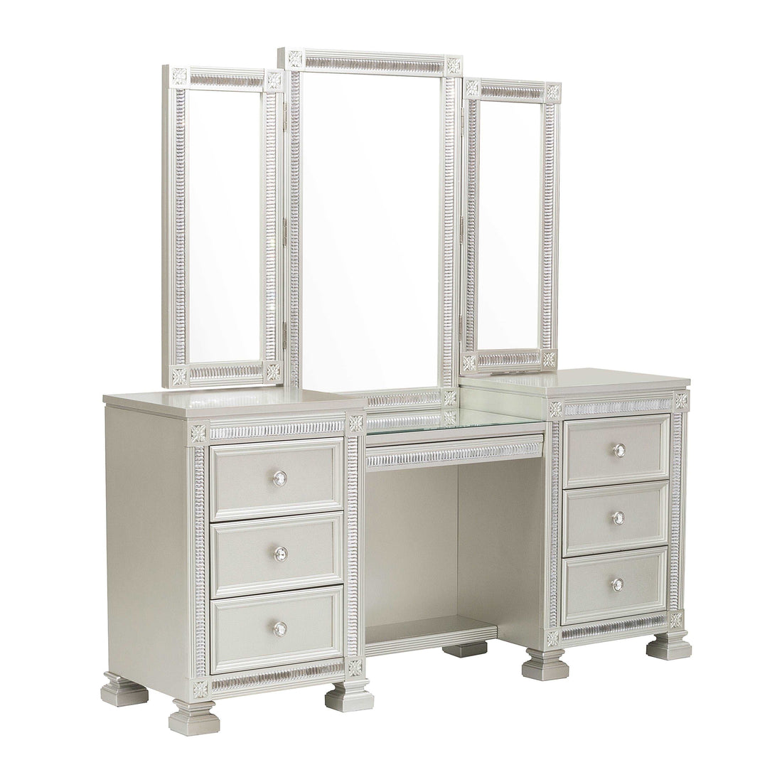 1958-15* (4)Vanity Dresser with Mirror - 1958-15* - Bien Home Furniture &amp; Electronics