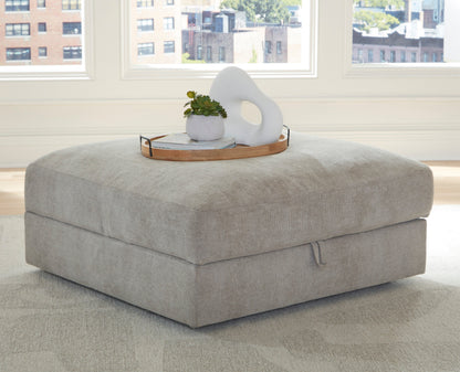 Aslan Court 4-Piece Sectional with Ottoman in Pebble from Ashley - Luna Furniture