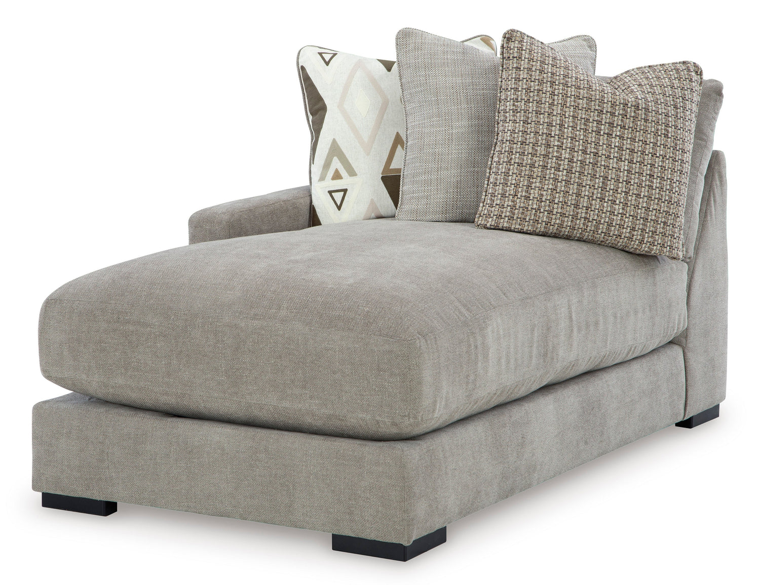 Aslan Court 4-Piece Sectional with Ottoman in Pebble from Ashley - Luna Furniture